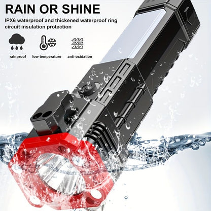 Powerful, Rechargeable LED Flashlight: Versatile, Multifunctional Lighting Solution!