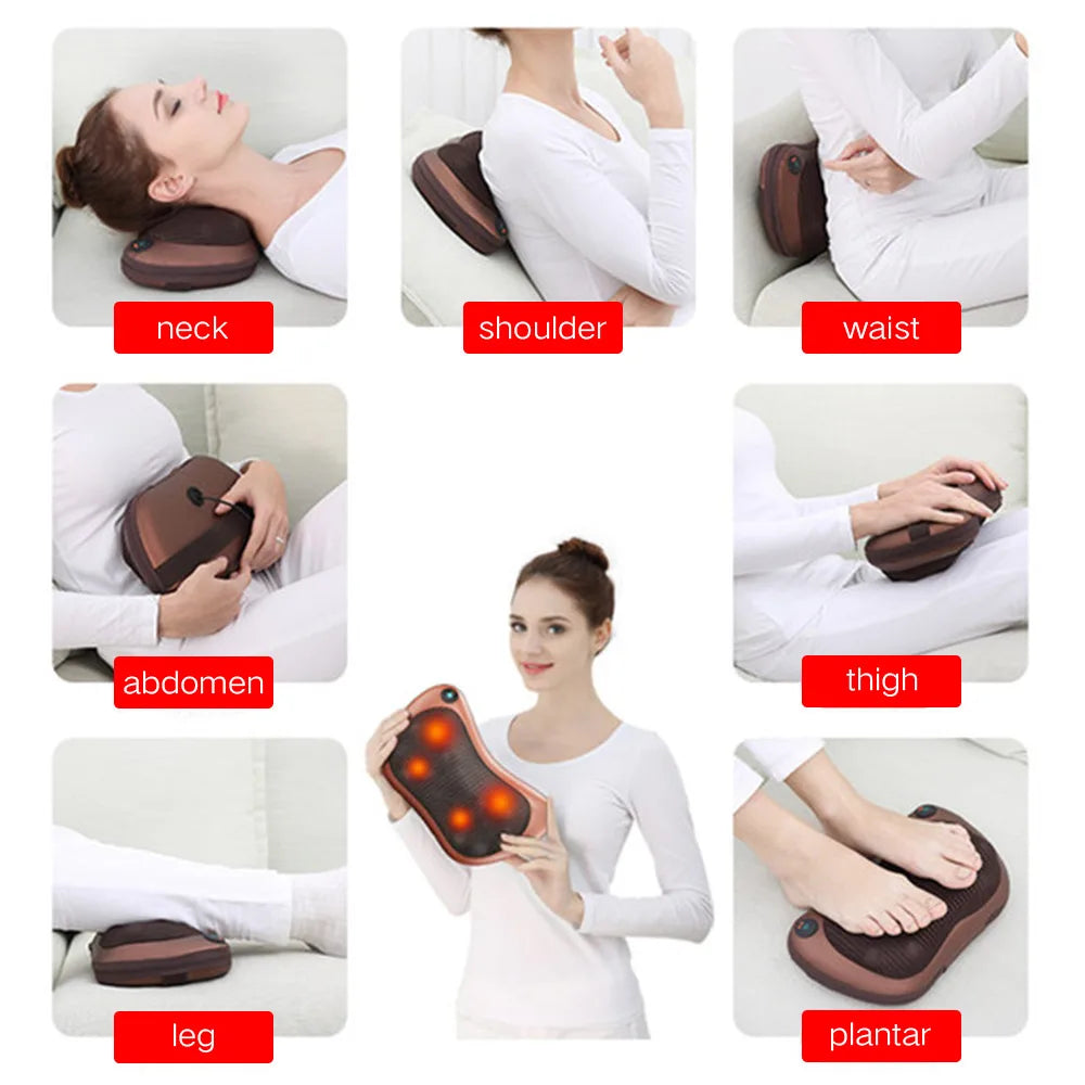 Neck Back Waist Body Electric Multifunctional Massage Pillow Heated